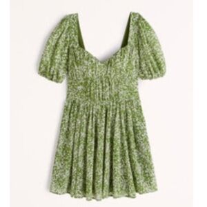 Abercrombie Ruched Puff Sleeve Corset Mini Dress